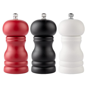 Molinillo de pimienta de madera con revestimiento mate, molinillo de pimienta Manual a granel, cuerpo de madera de caucho en rojo, negro, blanco para uso en la cocina - Product Image 1