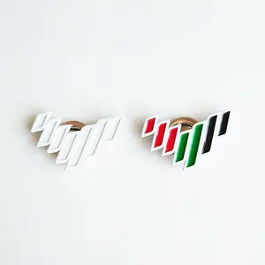 hot sale U.A.E. new nation brand map shape the Emirates 53 national flag day magnetic metal brooch pin badge in UAE flag color