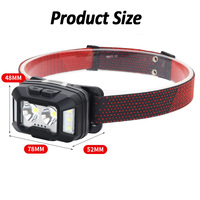 Linterna Frontal COB Recargable de Diseño Compacto con 6 Modos de Iluminación y Advertencia Roja para Acampar al Aire Libre, Caza, Linterna Frontal LED Impermeable