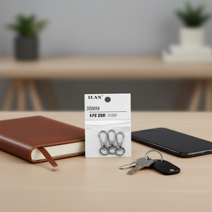 Set di 4 Portachiavi Ilan con Gancio 30mm Colore Argento - Product Image 2