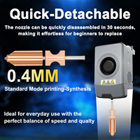 0.25 0.4 0.6 0.8mm Baja Keras Terintegrasi AD5X Nozzle Silicone Covers Sock Nozzle Brush untuk Printer 3D Flashforge AD5X
