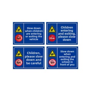 Panneaux de signalisation routière réfléchissants en aluminium Yute pour les entrées des écoles et des jardins d'enfants, attention véhicules lents, tailles et designs personnalisés - Product Image 5