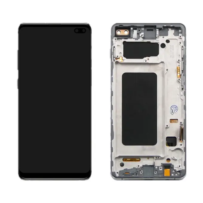 Screen With Frame for Samsung S10 Plus / S10+ G975F/DS Lcd Display Touch Screen Digitizer with frame