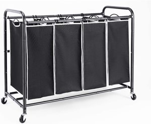 4 Bag Laundry Sorter Cart Sorter with Heavy Duty Rolling Wheels for Clothes Storage Laundry Hamper