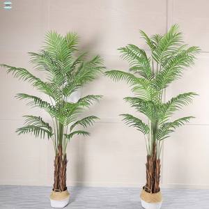 Customized Simulation Vivid Plastic Leaves Water Resistant Eco-Friendly Artificial Palm <b>Tree</b> Shrubs Potted for Coffee Office - Product Image 4