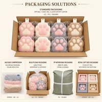Coussin en peluche Kawaii Patte Rose avec coussinets crème et fourrure douce, coussin moelleux pour décoration de salle sensorielle et cadeau