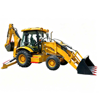 Pengiriman Gratis Excavator Loader Murah Traktor Mini Baru Backhoe Loader yang Dapat Ditarik Backhoe Loader Roda