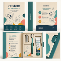 Scatola di Carta Personalizzata a Colori con 4 Scomparti per Kit di Cura Dentale per Cani e Gatti