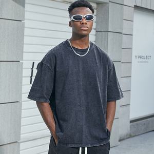 <b>High</b> Quality 240gsm Cotton Acid Wash Vintage Custom Street Wear Oversized Drop Shoulder O-<b>Neck</b> <b>Tshirts</b> for Men - Product Image 4