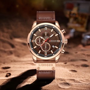 Orologio al quarzo sportivo da <span class=keywords><strong>uomo</strong></span>, 1 pezzo, con <span class=keywords><strong>cinturino</strong></span> in <span class=keywords><strong>pelle</strong></span> PU, quadrante rotondo, display con calendario, orologio da regalo premium per <span class=keywords><strong>uomo</strong></span> B927 - Product Image 6