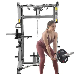 Altın push up kurulu vücut fitness spor ekipmanları için güç rack'i kafes çok fonksiyonlu smith makinesi