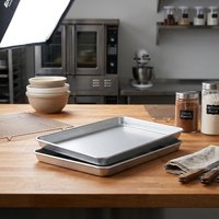 Plaque de cuisson professionnelle en aluminium antiadhésive de qualité alimentaire 60x40cm pour four, idéale pour le pain, les gâteaux, la pâtisserie et la cuisine de boulangerie