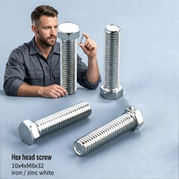 Vis à tête hexagonale M8x32 en fer zingué pour l'assemblage de meubles