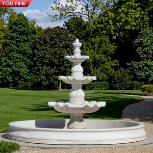 Fontana d'Acqua in Marmo Naturale Personalizzata con Statua di Aquila, Prodotto <span class=keywords><strong>per</strong></span> <span class=keywords><strong>Giardino</strong></span>, Stile Arabia Saudita - Product Image 4