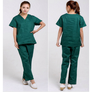 Ensemble de blouses médicales vertes pour le personnel médical, uniformes en coton, vêtements de travail hospitaliers, été 2021, articles en stock - Product Image 1