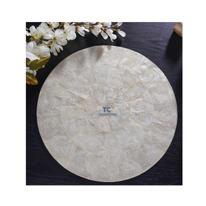 Best Selling Eco-Friendly Antique Mother Pearl Shell Flat <b>Placemats</b> Bohemian Luxury Style Customizable Size Color Handmade - Product Image 3