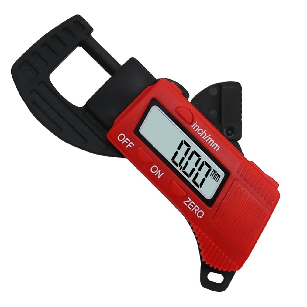 Kaliper serat karbon 12.7mm, alat pengukur mikrometer ketebalan Digital komposit serat karbon biru/merah