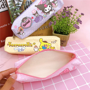 Estuche de Lápices con Diseño de Dibujos Animados, Gran Capacidad, PU de Una Sola Capa, Estuche Rectangular para Estudiantes con Diseños de Kuromi y Cinnamoroll - Product Image 6