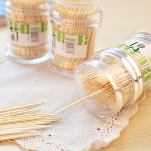 Palillos cilíndricos en forma de pagoda para restaurantes y hoteles, palillos desechables de bambú portátiles de doble punta para el hogar. - Product Image 1