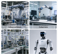 Прецизионная индивидуальная 5-осевая соединительная деталь для роботизированной руки с ЧПУ, из анодированного алюминия 6061, легкая, OEM-запчасть для робота