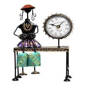 ตุ๊กตาอะลูมิเนียมสีสันสดใสพร้อมนาฬิกาสำหรับตกแต่งสำนักงาน น้ำหนักเบา อินเทรนด์ ทันสมัย ใช้เป็นของตกแต่งโต๊ะ เพิ่มความสวยงาม - Product Image 1