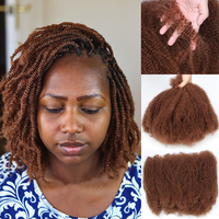 Cheveux humains brésiliens Remy Afro Kinky en vrac pour tressage, Sister Locs/Mini Twists/Tresses, double trame machine, peuvent être teints