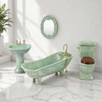 Ensemble de salle de bain miniature pour maison de poupée à l'échelle 1:12, en porcelaine, 4 pièces, modèle de meubles, accessoires pour mini maison de poupée, vente en gros