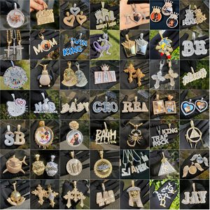 <span class=keywords><strong>Collana</strong></span> da Uomo <span class=keywords><strong>Personalizzata</strong></span> con Ciondolo Hip Hop in Moissanite Iced Out, Placcata <span class=keywords><strong>Oro</strong></span> 18k, in Argento 925, con Lettera, Nome o Numero, Testata al Diamante - Product Image 4