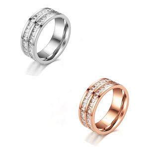 Anéis de Aço Inoxidável para Mulheres por Atacado, Anéis de Casal, Camada Única e Dupla, Estilo Legal, Presente de Luxo Leve - Product Image 5