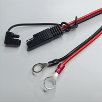 SAE Cable Motorcy Batería Carga Cable Arnés 14AWG Cobre SAE O-Ring Terminal