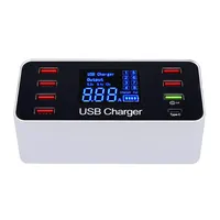 Layar USB Smart Fast Charger Multiport Ponsel QC3.0 Tipe-C Usb Charger Multiport Smart Cepat Multifungsi Charger