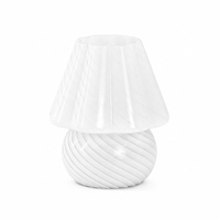 Figurine en verre blanc tourbillonnant en forme de champignon, abat-jour décoratif, décoration de table artistique pour intérieur minimaliste, hôtel, restaurant, cadeau
