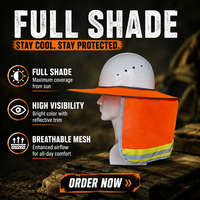 Pare-soleil haute visibilité pour casque de sécurité, protection du cou réfléchissante pour les travailleurs en extérieur