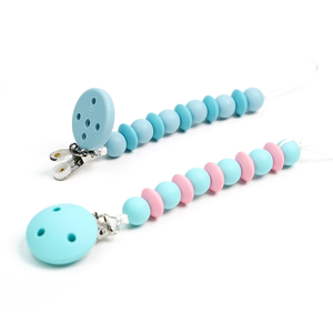 Vente en gros sans personnalisé Bpa multicolore hêtre silicone perle chaîne de sucette mignon clips de chaîne de sucette en silicone de qualité alimentaire - Product Image 2