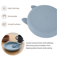 Ensemble de vaisselle pour bébé avec bols antidérapants à ventouse, motif et couleur personnalisés, ensemble d'alimentation pour bébé en silicone de qualité alimentaire LFGB
