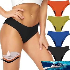 Culotte menstruelle aquatique pour femme, 30 UPF, 4 couleurs, taille basse, unie, sans couture, 4 couches, anti-fuite, service OEM/ODM - Product Image 4