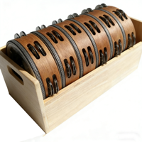 Children's Wooden Percussion Instrument Orff Music Teaching Storage Box Set with Drum & Xylophone-Six Pieces