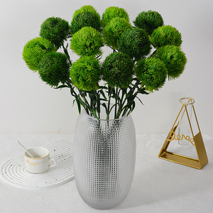 Vente directe d'usine, fleurs artificielles en caoutchouc souple, carnations vertes, arrangement floral, décoration d'intérieur, style moderne - Product Image 1