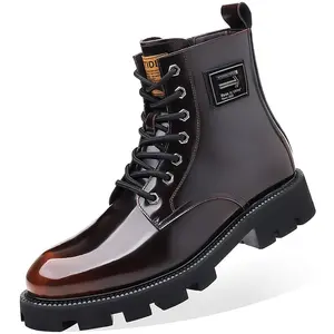 Bottines élégantes en cuir véritable pour hommes, chaussures d'escalade à lacets à la mode, UP-0896J