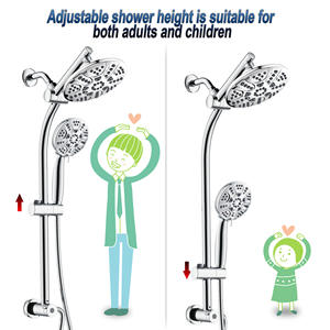 Juego de Ducha de Estilo Americano con 6 Funciones, Ducha de Mano con Efecto Lluvia, Cromado, Sistema de Ducha para Baño - Product Image 4