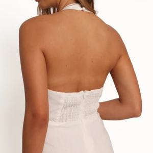 Nuevo Diseño Vestido Mini con Volantes Estilo Boho para Mujer, Vestido de Lino Elegante Casual sin Mangas con Tirantes para Vacaciones - Product Image 4