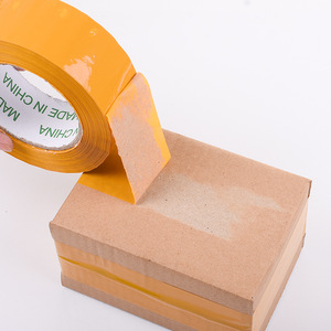 Cinta adhesiva amarilla de 150 m de largo, cinta de embalaje adhesiva ancha para embalaje exprés, sin residuos, fácil de rasgar - Product Image 1
