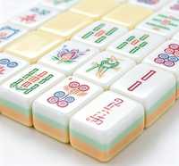 Jeu de Mahjong de Luxe à 4 Couches en Acrylique Multicolore, Faible MOQ, Écologique, pour 4 Joueurs, Idéal pour les Divertissements et les Rassemblements