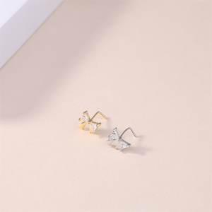 Goujons de Nez en Forme de L pour Femme et Fille, Bijoux de Piercing de Nez en Gros, Couleur Or et Argent, 20G - Product Image 6