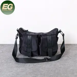 EMG6322 nylon impermeabile di sport personalizza sacchetti del messaggero della spalla uomini borsa borsa da viaggio delle donne su ordinazione nero crossbody della borsa con zip
