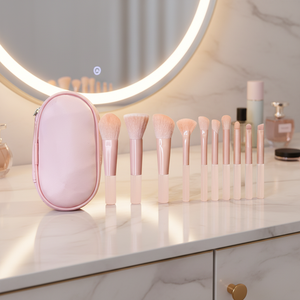 Set de 10 Mini Brochas de Maquillaje Portátiles de Pelo Sintético para Sombra de Ojos, Colorete, Base, Rostro y Ojos, Kit de Cosméticos de Viaje - Product Image 1