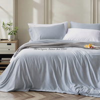 100% ensemble de draps de lit en tissu de charbon de bambou bio couettes jetables antibactériennes plaine hôtel maison chambre y compris oreiller