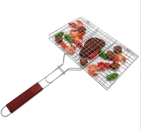 Vente directe usine – Outils de barbecue portables en métal pour feu de camp, résistants à la chaleur et à la corrosion, filet carré épaissi