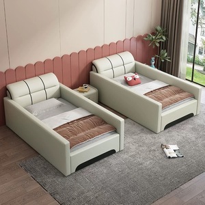 Cama para padres e hijos extraíble con cuero de alta calidad o tela cama para niños camas de almacenamiento más anchas de gran tamaño - Product Image 4