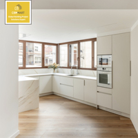 Armoire de cuisine modulaire peinte Cbmmart, couleur personnalisée, laque haute brillance, MDF, conception 3D gratuite pour toute la maison, fabricant d'éviers
